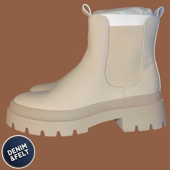 EETTARO Women's Low Heel Round Toe Elastic Ankle Chelsea/Moto Chunky Boots | NEW - Picture 11 of 13